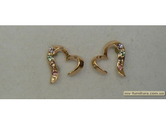 Гвоздик класика золото камень цветной разбитое сердце Гвоздик класика золото камень цветной разбитое сердце