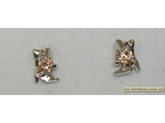 Гвоздик класика серебро камень желтый сапог Гвоздик класика серебро камень желтый сапог