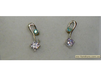 Гвоздик декор серебро камень фиолетовый крючок 2см. Гвоздик декор серебро камень фиолетовый крючок 2см.