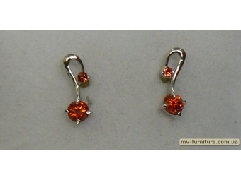 Гвоздик декор серебро камень красный крючок 2см. Гвоздик декор серебро камень красный крючок 2см.