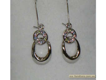 Серьги класика серебро камень цветной 2кольца Серьги класика серебро камень цветной 2кольца