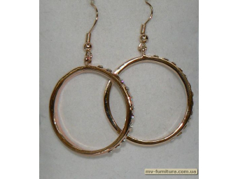 Серьги класика золото камень белый кольцо 30мм Серьги класика золото камень белый кольцо 30мм