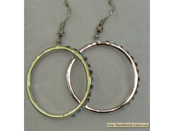 Серьги класика серебро камень голубой кольцо 30мм Серьги класика серебро камень голубой кольцо 30мм