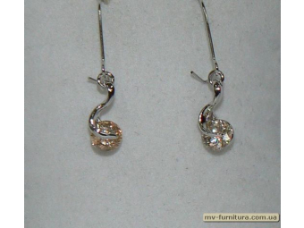 Серьги класика серебро камень желтый крючок Серьги класика серебро камень желтый крючок