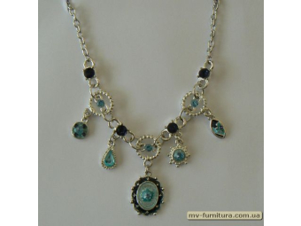 Колье цепочка серебро №1 эмаль камень голубой (19см) Колье цепочка серебро №1 эмаль камень голубой (19см)