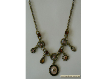 Колье цепочка антик №2 эмаль камень цветной (19см) Колье цепочка антик №2 эмаль камень цветной (19см)