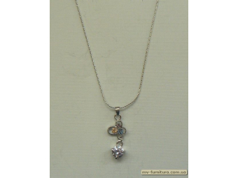 Кулон цепочка серебро камень желтый 4камня (22см) Кулон цепочка серебро камень желтый 4камня (22см)