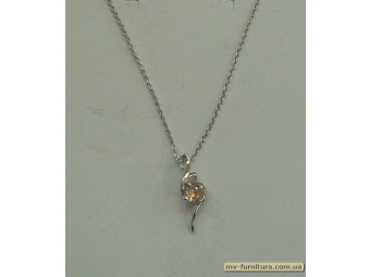 Кулон цепочка серебро камень желтый 1камень (22см) Кулон цепочка серебро камень желтый 1камень (22см)