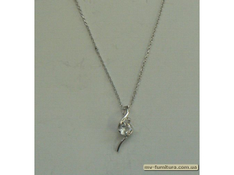 Кулон цепочка серебро камень белый 1камень (22см) Кулон цепочка серебро камень белый 1камень (22см)