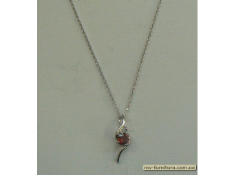 Кулон цепочка серебро камень красный 1камень (22см) Кулон цепочка серебро камень красный 1камень (22см)
