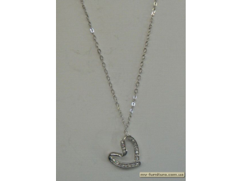 Кулон цепочка серебро камень белый рамкасердце (22см) Кулон цепочка серебро камень белый рамкасердце (22см)