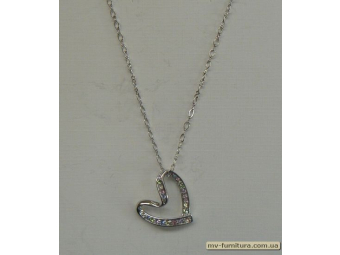 Кулон цепочка серебро камень цветной рамкасердце (22см) Кулон цепочка серебро камень цветной рамкасердце (22см)