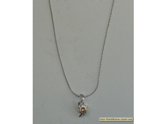 Кулон цепочка серебро камень желтый восьмерка (22см) Кулон цепочка серебро камень желтый восьмерка (22см)