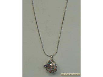 Кулон цепочка серебро камень розовый яблоко (22см) Кулон цепочка серебро камень розовый яблоко (22см)