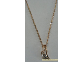 Кулон цепочка золото камень белый листик (22см) Кулон цепочка золото камень белый листик (22см)