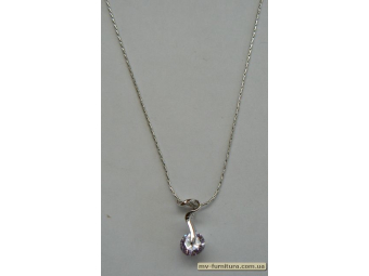 Кулон цепочка серебро камень фиолетовый волна на камне (22см) Кулон цепочка серебро камень фиолетовый волна на камне (22см)