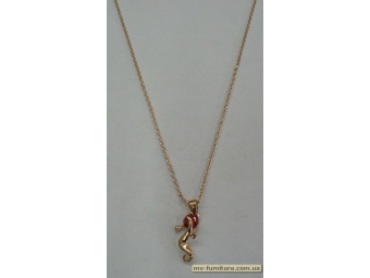 Кулон цепочка золото камень красный ящерка (22см) Кулон цепочка золото камень красный ящерка (22см)