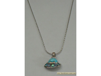 Кулон цепочка серебро камень эмаль бирюза шляпка (22см) Кулон цепочка серебро камень эмаль бирюза шляпка (22см)