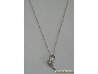 Кулон цепочка серебро камень белый змейка (22см) Кулон цепочка серебро камень белый змейка (22см)