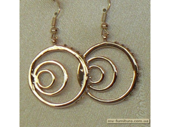 Серьги декор золото камень цветной 3кольца 25мм Серьги декор золото камень цветной 3кольца 25мм