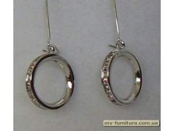 Серьги класика серебро камень розовый кольцо 15мм Серьги класика серебро камень розовый кольцо 15мм