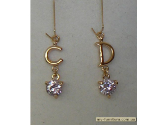 Серьги декор золото камень фиолетовый CD Серьги декор золото камень фиолетовый CD