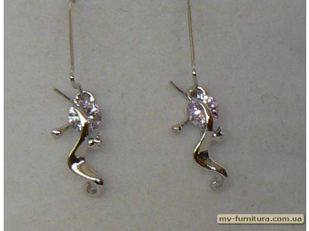 Серьги декор серебро камень фиолетовый ящерка Серьги декор серебро камень фиолетовый ящерка