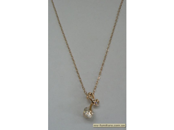 Кулон цепочка золото камень белый 5камней на петле (22см) Кулон цепочка золото камень белый 5камней на петле (22см)