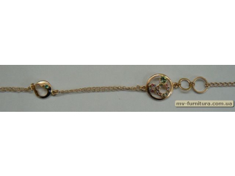 Браслет цепочка золото №9 камень цветной восьмерка в круге 20см Браслет цепочка золото №9 камень цветной восьмерка в круге 20см