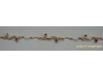 Браслет цепочка золото №22 камень цветной волна 20см Браслет цепочка золото №22 камень цветной волна 20см