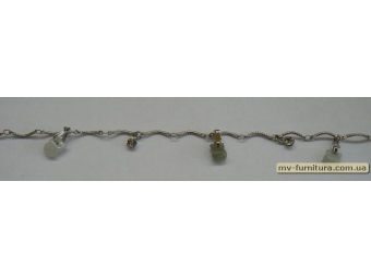 Браслет цепочка серебро №48 пластмасса+камень зеленый 5 элементов 20см Браслет цепочка серебро №48 пластмасса+камень зеленый 5 элементов 20см