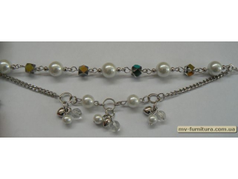 Браслет цепочка серебро №65 пластмасса жемчуг металл белый сердцеМ (10мм) 20см Браслет цепочка серебро №65 пластмасса жемчуг металл белый сердцеМ (10мм) 20см