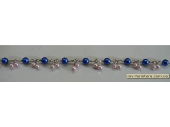 Браслет цепочка серебро №71 жемчуг сине-розовый (6мм) 20см Браслет цепочка серебро №71 жемчуг сине-розовый (6мм) 20см