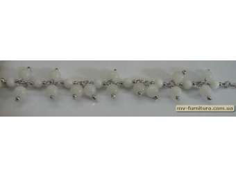 Браслет цепочка серебро №72 пластмасса белый (10мм) 20см Браслет цепочка серебро №72 пластмасса белый (10мм) 20см