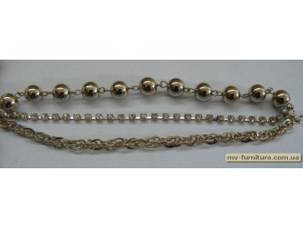 Браслет цепочка №78 металл камень никель 3нитки 20см Браслет цепочка №78 металл камень никель 3нитки 20см