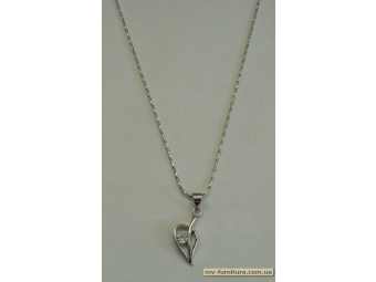 Кулон цепочка №24 серебро камень белый листик (20см) Кулон цепочка №24 серебро камень белый листик (20см)