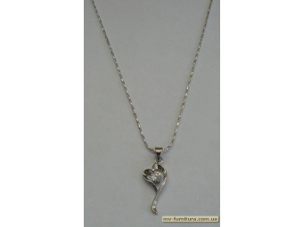 Кулон цепочка №33 серебро камень белый листик (20см) Кулон цепочка №33 серебро камень белый листик (20см)