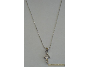 Кулон цепочка №34 серебро камень белый домик (20см) Кулон цепочка №34 серебро камень белый домик (20см)