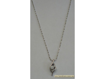 Кулон цепочка №43 серебро камень белый листик (20см) Кулон цепочка №43 серебро камень белый листик (20см)