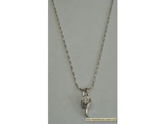 Кулон цепочка №47 серебро камень белый узор (20см) Кулон цепочка №47 серебро камень белый узор (20см)