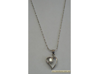 Кулон цепочка №48 серебро камень белый листик (20см) Кулон цепочка №48 серебро камень белый листик (20см)