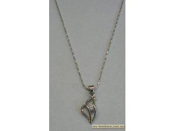Кулон цепочка №49 серебро камень белый листик (20см) Кулон цепочка №49 серебро камень белый листик (20см)