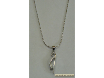 Кулон цепочка №50 серебро камень белый вопрос (20см) Кулон цепочка №50 серебро камень белый вопрос (20см)