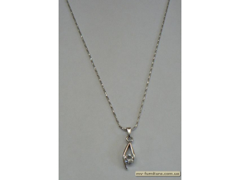 Кулон цепочка №61 серебро камень белый узор (20см) Кулон цепочка №61 серебро камень белый узор (20см)