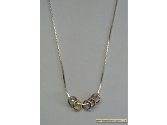 Кулон цепочка №66 серебро метал цветные кольца (20см) Кулон цепочка №66 серебро метал цветные кольца (20см)