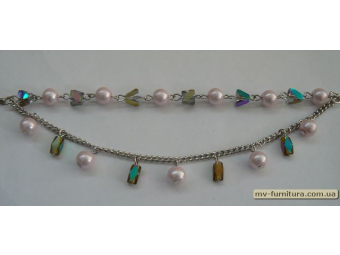 Браслет цепочка серебро №125 жемчуг пластмасса розовый шарики (8мм) 22см Браслет цепочка серебро №125 жемчуг пластмасса розовый шарики (8мм) 22см