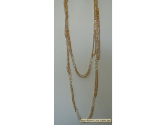 Цепь 2 in 1 золото № 4 пластмасса белый 45см Цепь 2 in 1 золото № 4 пластмасса белый 45см