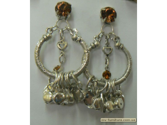 Гвоздик декор серебро №2 камень желтый этник Гвоздик декор серебро №2 камень желтый этник