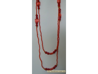 Бусы бисер №24 стекло+жемчуг красный 2 in 1 (без застежки) (80см) Бусы бисер №24 стекло+жемчуг красный 2 in 1 (без застежки) (80см)