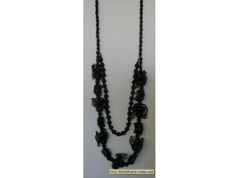 Бусы жемчуг №32 черный 2 in 1 бант застежка (39см) Бусы жемчуг №32 черный 2 in 1 бант застежка (39см)